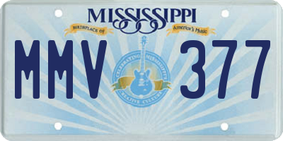 MS license plate MMV377