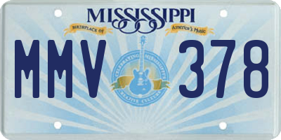 MS license plate MMV378