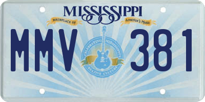MS license plate MMV381