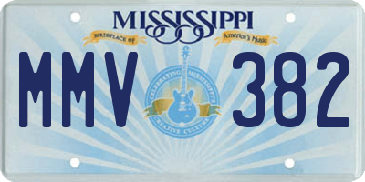 MS license plate MMV382
