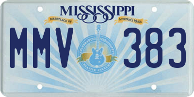 MS license plate MMV383