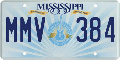 MS license plate MMV384