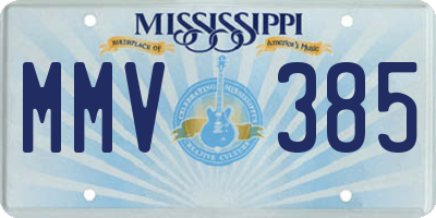 MS license plate MMV385