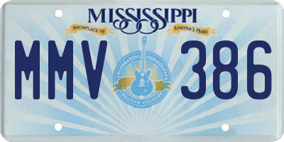MS license plate MMV386