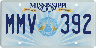 MS license plate MMV392