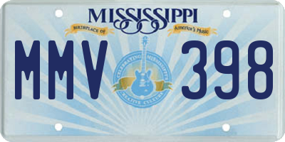 MS license plate MMV398