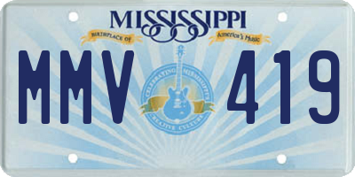 MS license plate MMV419
