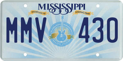 MS license plate MMV430