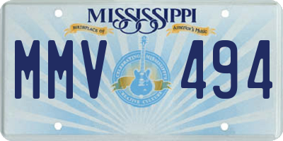 MS license plate MMV494