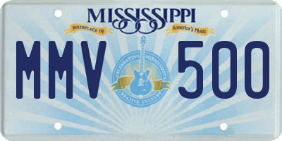 MS license plate MMV500