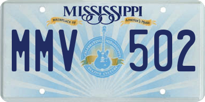 MS license plate MMV502
