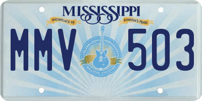 MS license plate MMV503