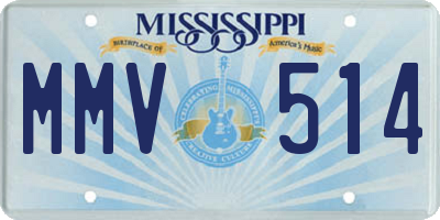 MS license plate MMV514