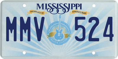 MS license plate MMV524