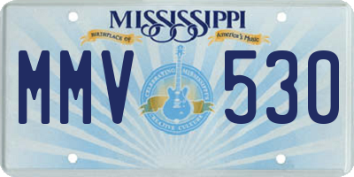 MS license plate MMV530