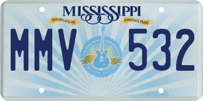 MS license plate MMV532