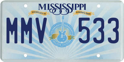MS license plate MMV533