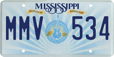 MS license plate MMV534