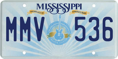 MS license plate MMV536