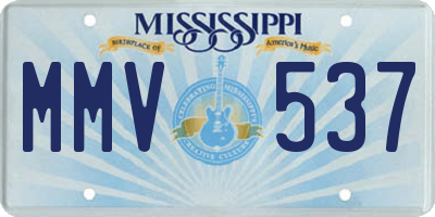 MS license plate MMV537