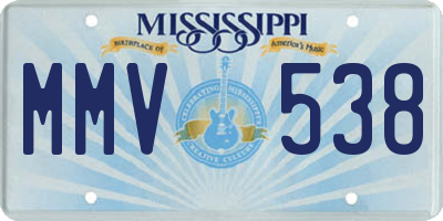 MS license plate MMV538