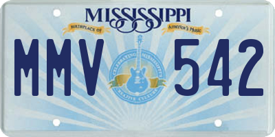 MS license plate MMV542