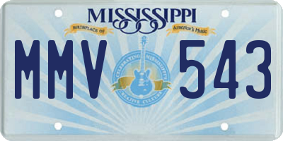 MS license plate MMV543