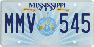MS license plate MMV545