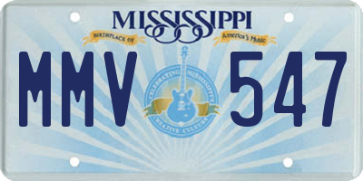 MS license plate MMV547