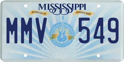 MS license plate MMV549