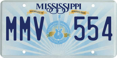 MS license plate MMV554