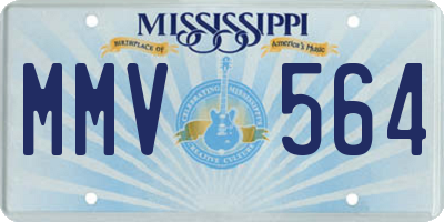 MS license plate MMV564