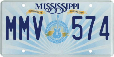 MS license plate MMV574