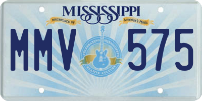 MS license plate MMV575