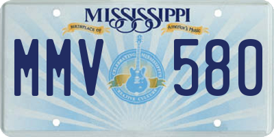 MS license plate MMV580