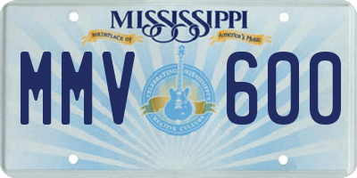 MS license plate MMV600