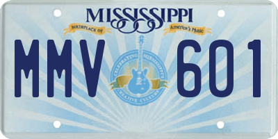 MS license plate MMV601