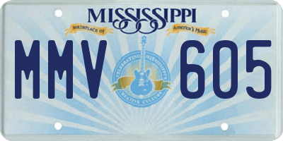 MS license plate MMV605