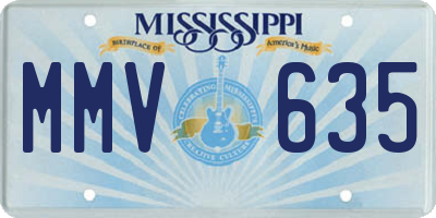 MS license plate MMV635