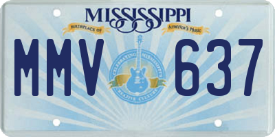 MS license plate MMV637