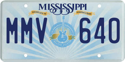 MS license plate MMV640
