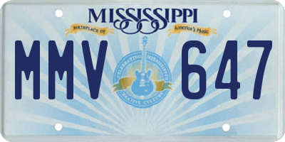 MS license plate MMV647