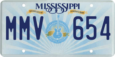 MS license plate MMV654