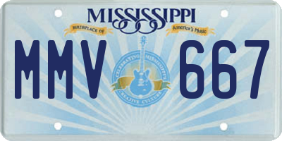 MS license plate MMV667