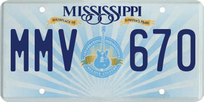 MS license plate MMV670