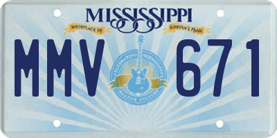 MS license plate MMV671