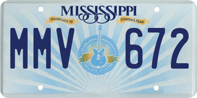 MS license plate MMV672
