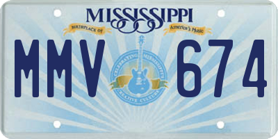 MS license plate MMV674