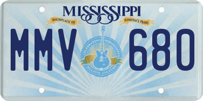 MS license plate MMV680