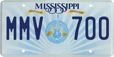 MS license plate MMV700